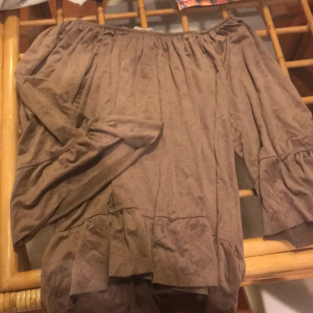 Brown Suede Blouse